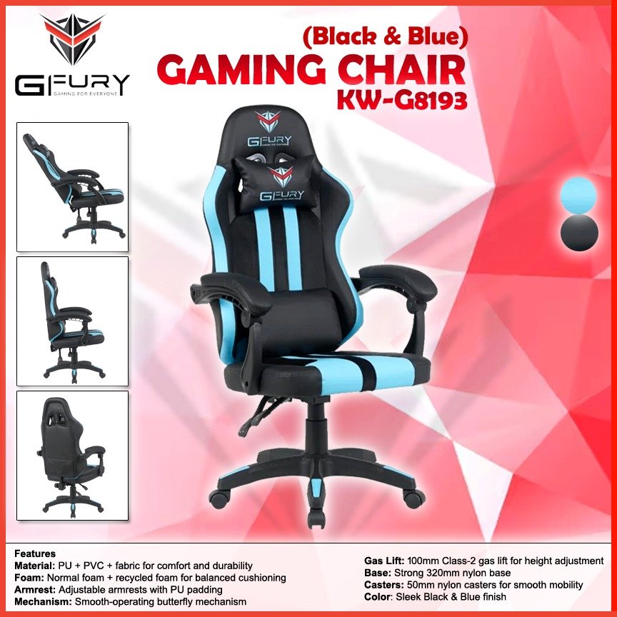 GFury Gaming Chair KW-G8193 (Black & Blue)
