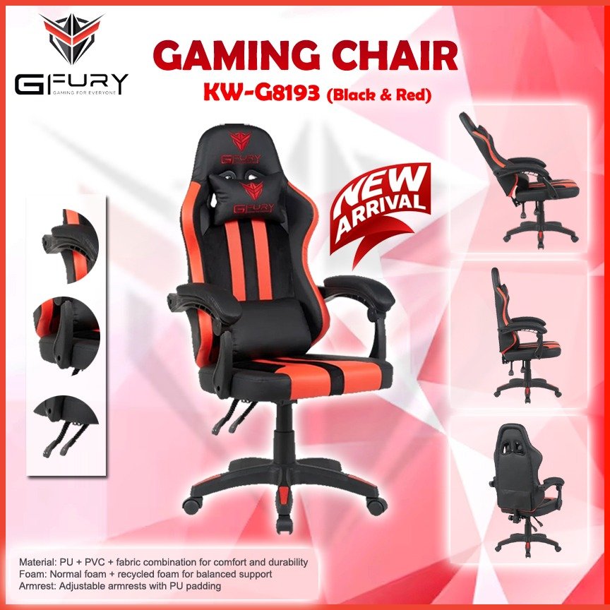 GFury Gaming Chair KW-G8193 (Black & Red)