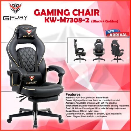 GFury Gaming Chair KW-M7308-2 (Black + Golden)