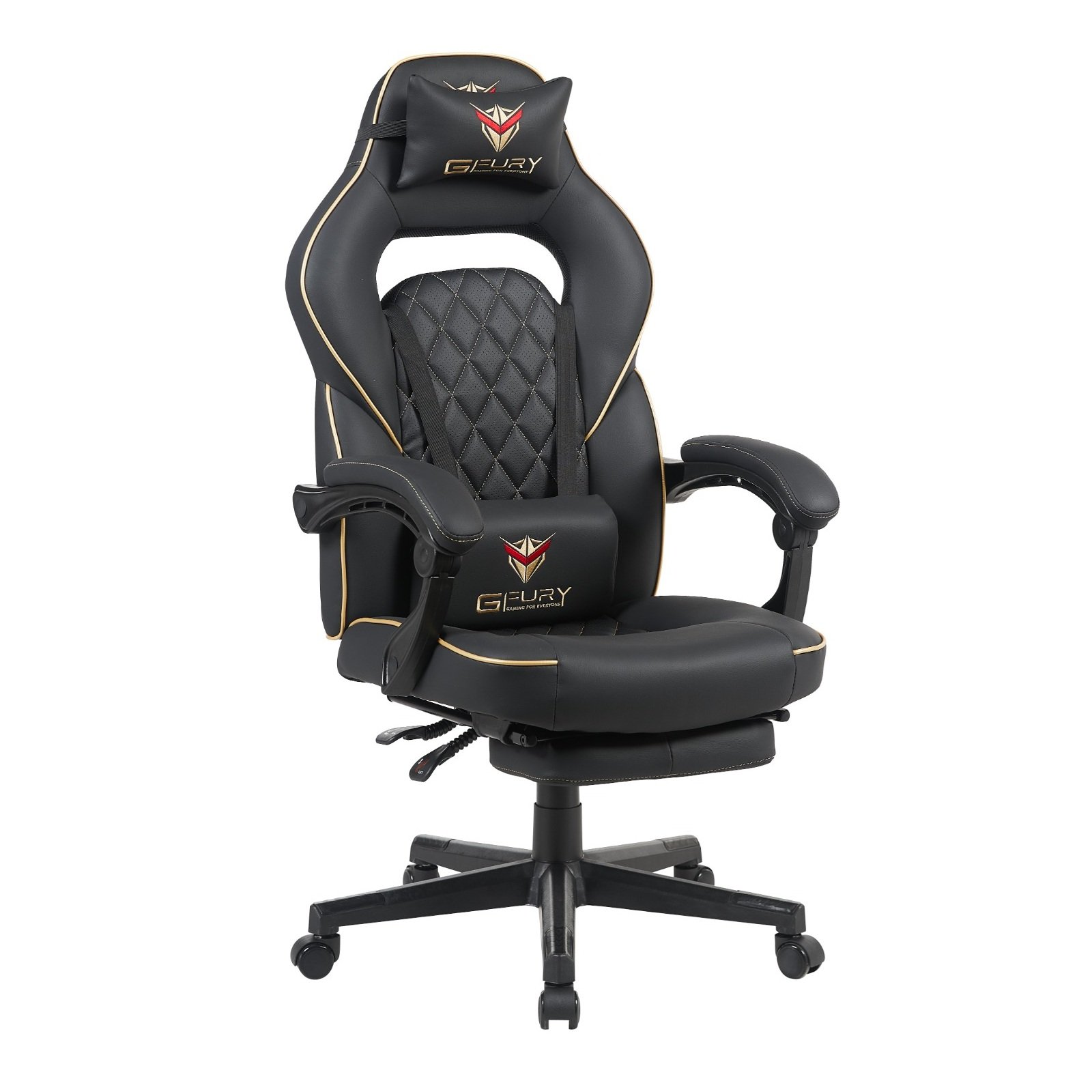 GFury Gaming Chair KW-M7308-2 (Black + Golden) - Image 3