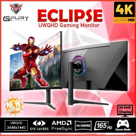 GFury GF-34 Eclipse 34″ Curved Gaming LED Monitor (165Hz 2K)